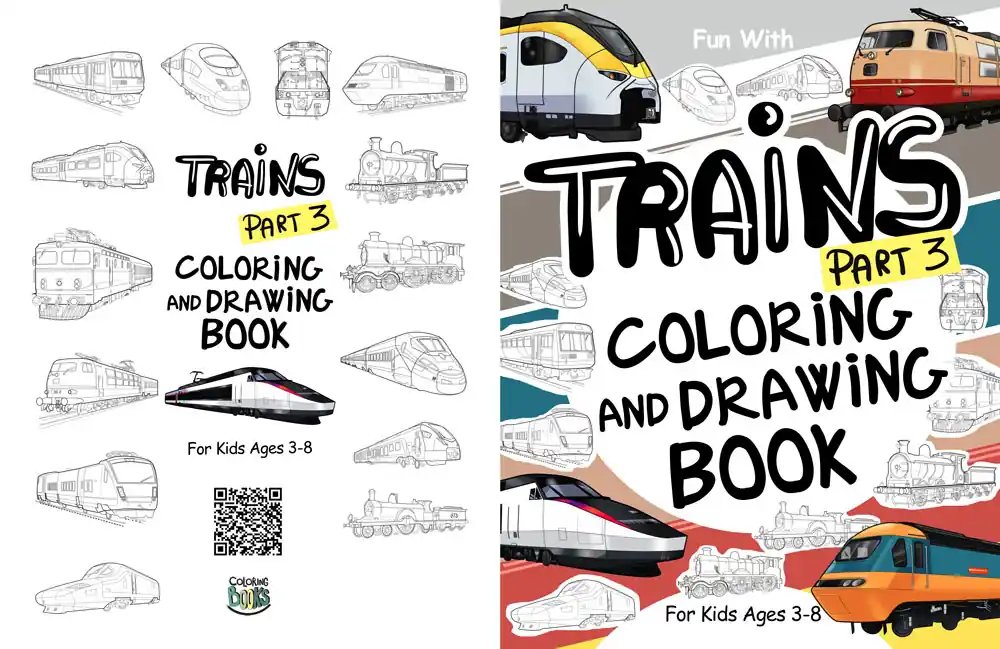 coloring pages trains for kids