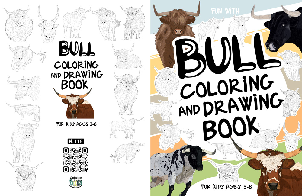 Bull Coloring and Drawing Book for Kids #116